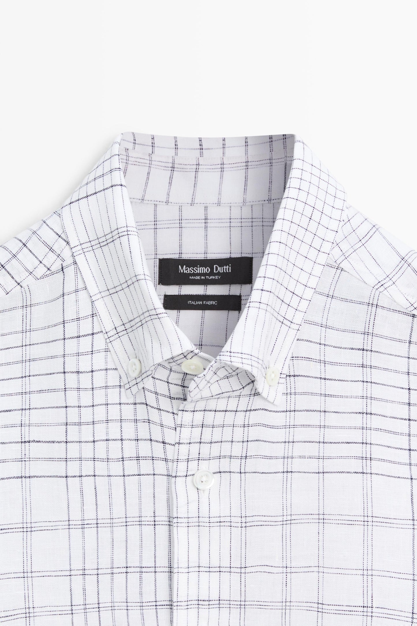 CAMISA DETALLE CUADROS 100% LINO
