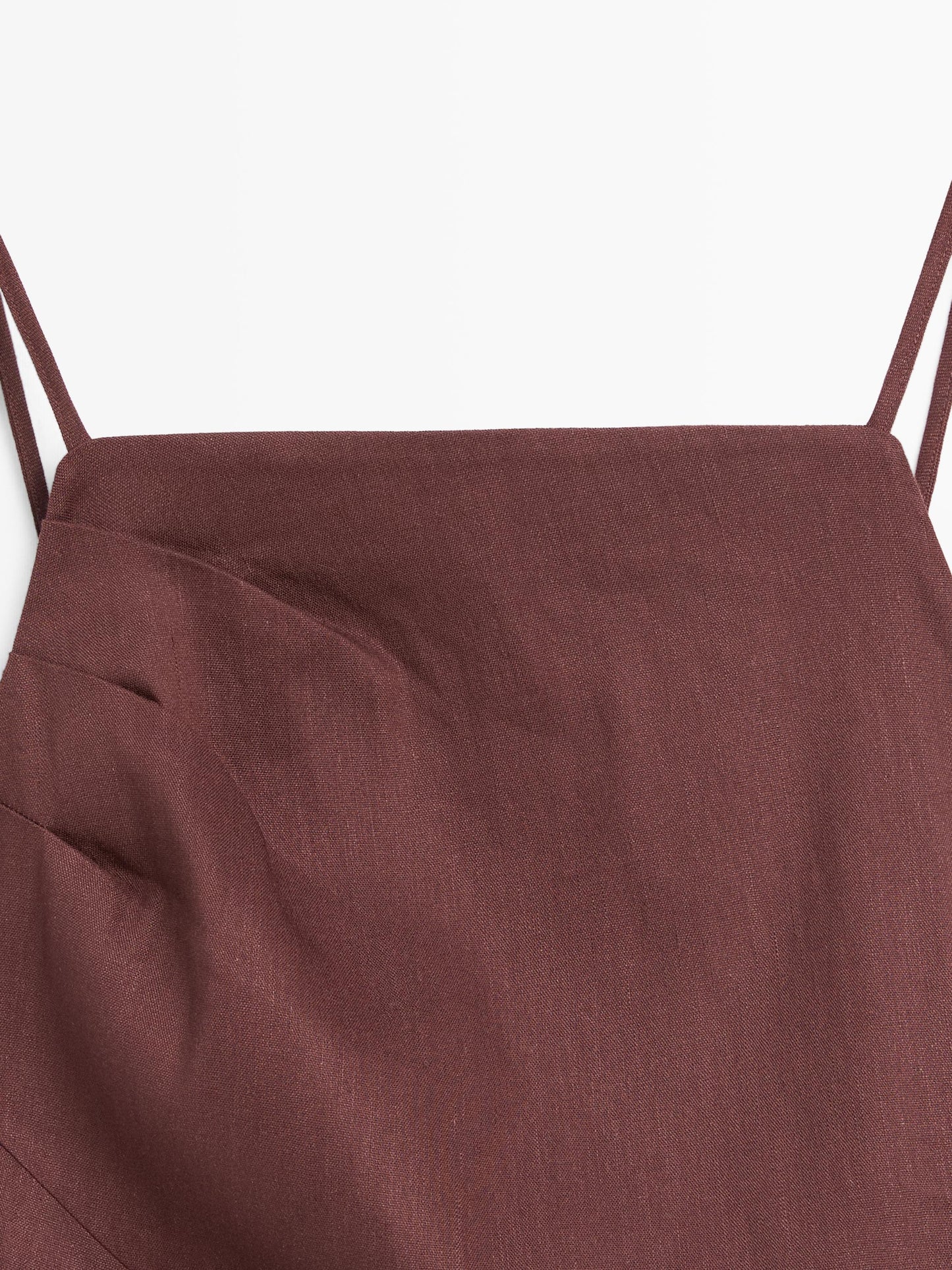 VESTIDO MIDI TIRANTES CON LINO STRECH