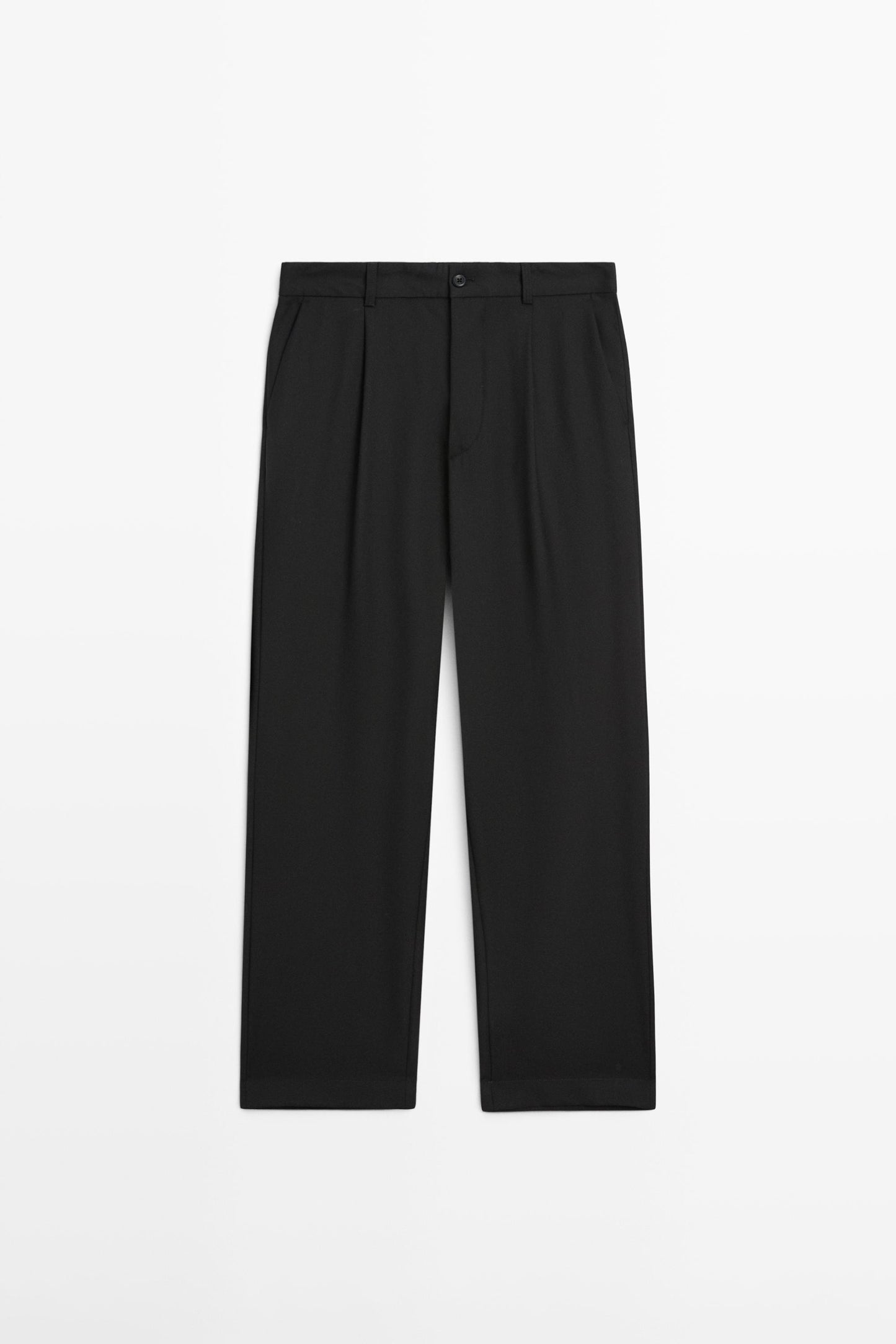 PANTALÓN RELAXED FIT PINZAS CON LANA FRÍA