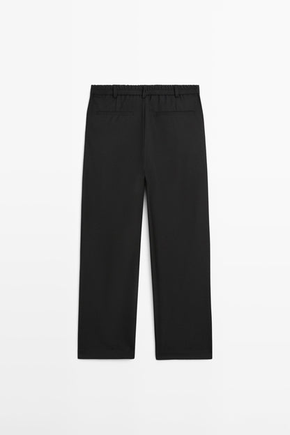 PANTALÓN RELAXED FIT PINZAS CON LANA FRÍA