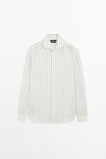 CAMISA RAYAS 100% LINO