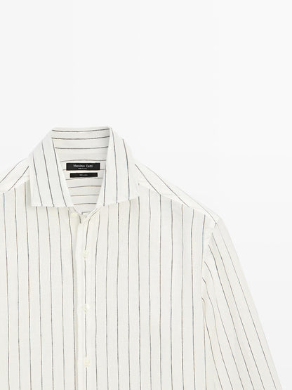 CAMISA RAYAS 100% LINO
