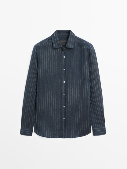 CAMISA REGULAR FIT RAYAS LINO