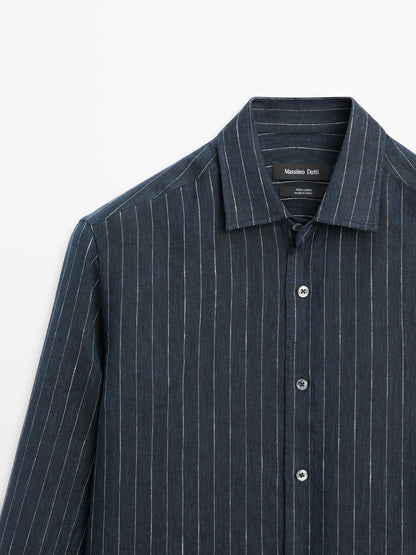 CAMISA REGULAR FIT RAYAS LINO