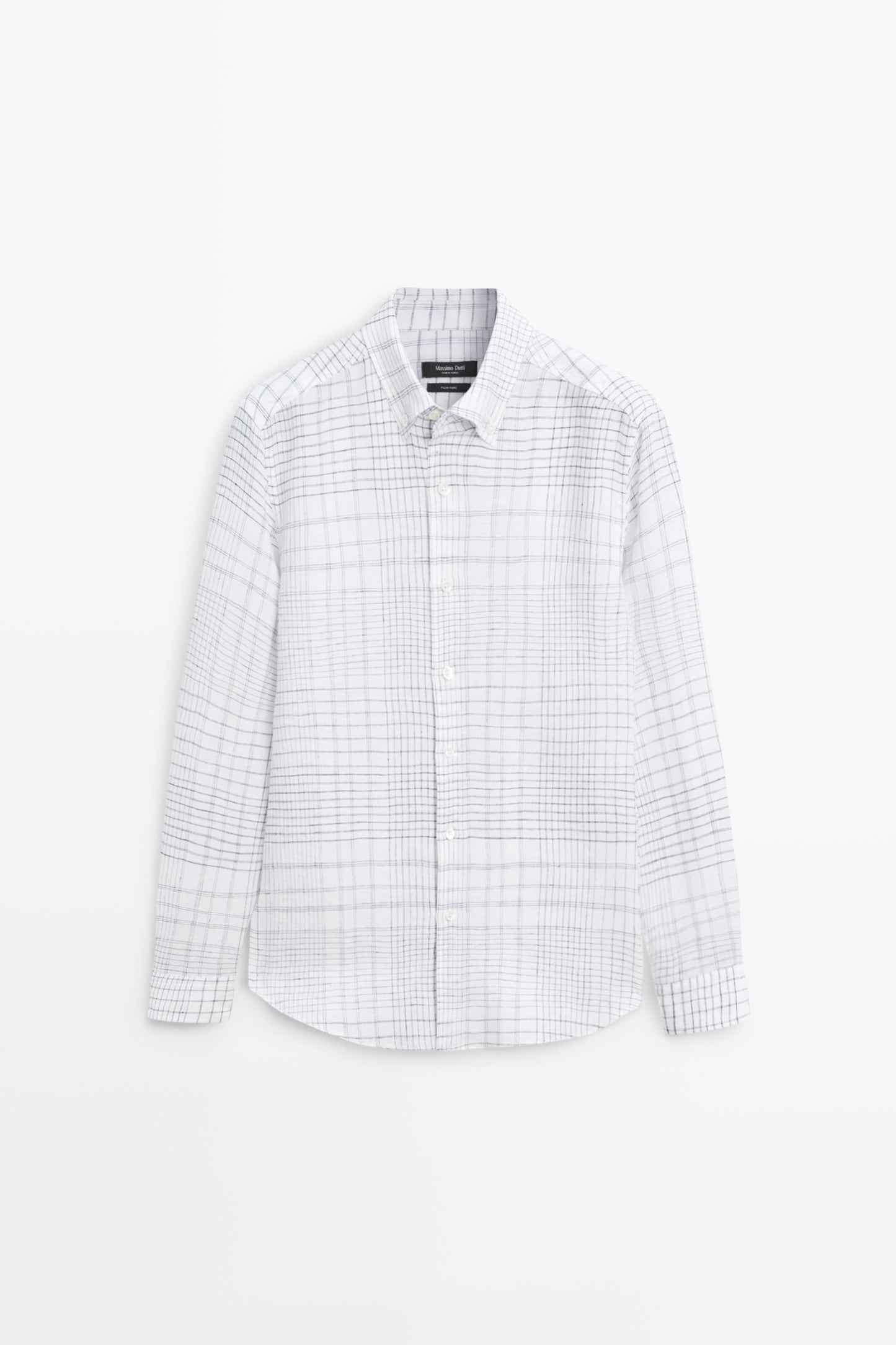 CAMISA DETALLE CUADROS 100% LINO