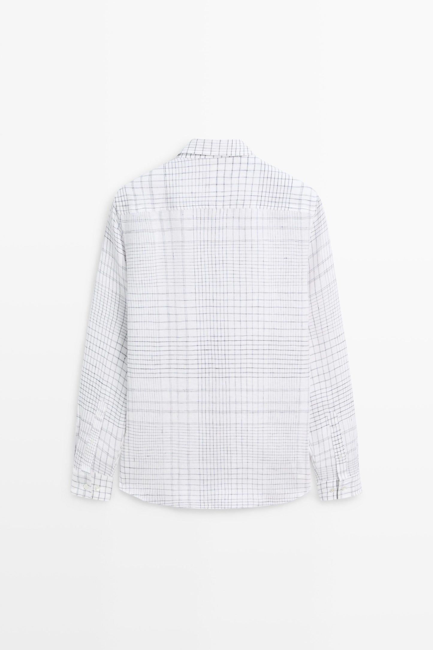 CAMISA DETALLE CUADROS 100% LINO
