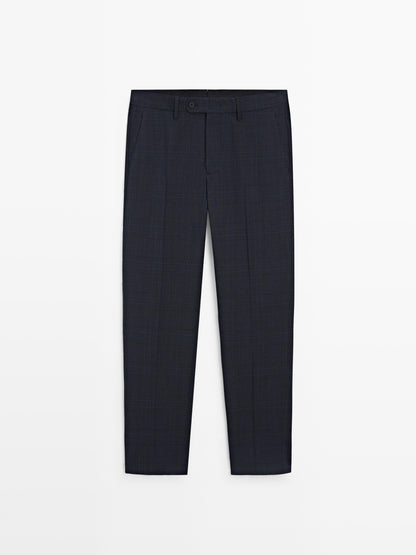 PANTALÓN TRAJE CUADROS MEZCLA LANA FRÍA