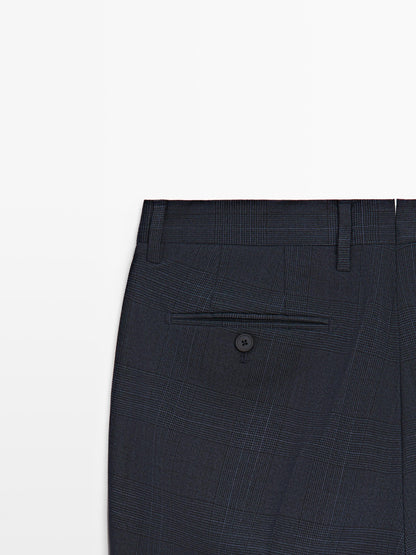 PANTALÓN TRAJE CUADROS MEZCLA LANA FRÍA