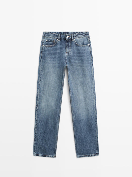 JEANS STRAIGHT FIT TIRO MEDIO