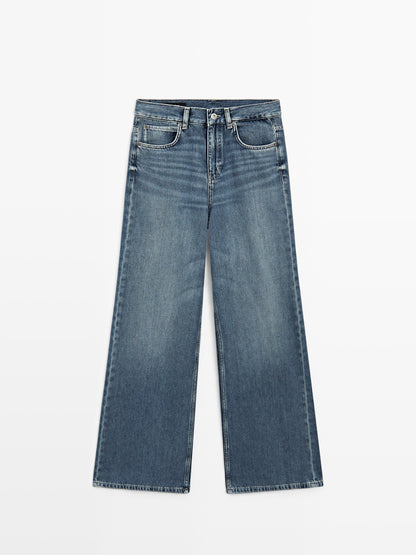 JEANS WIDE LEG TIRO ALTO