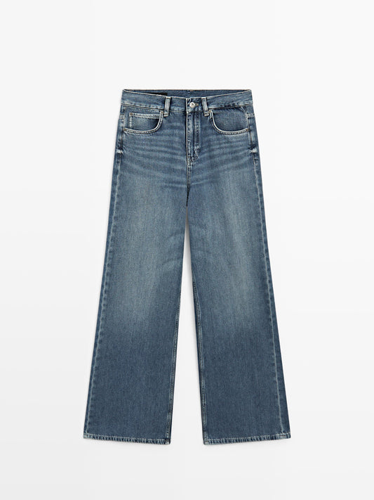 JEANS WIDE LEG TIRO ALTO