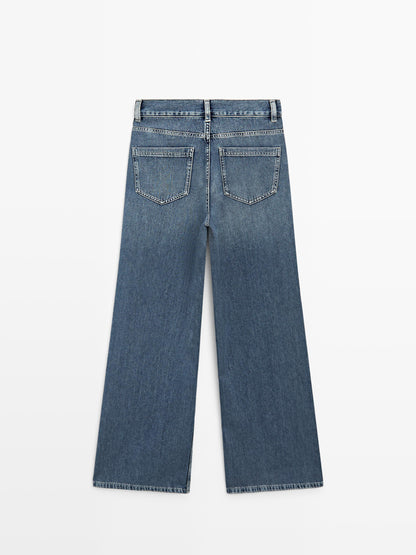JEANS WIDE LEG TIRO ALTO