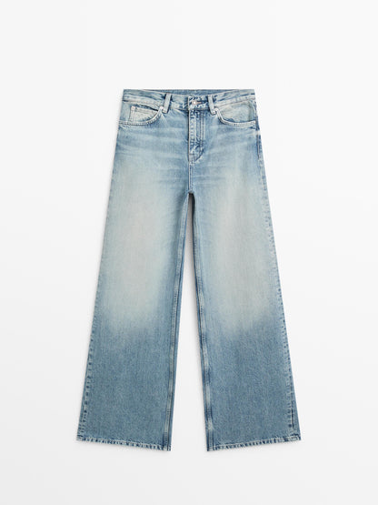 JEANS PIERNA ANCHA TIRO ALTO