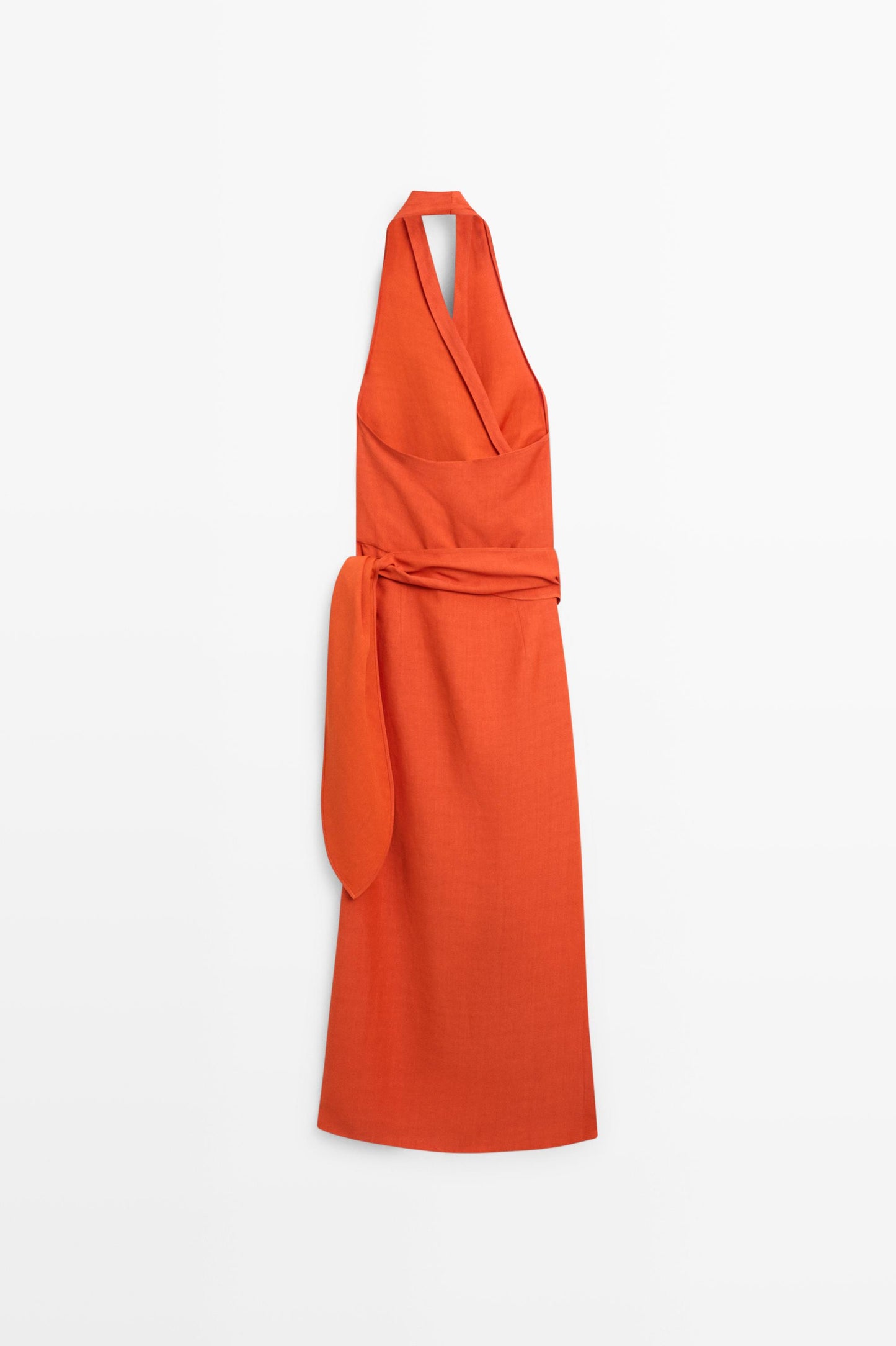 VESTIDO MIDI DRAPEADO DETALLE LAZADA