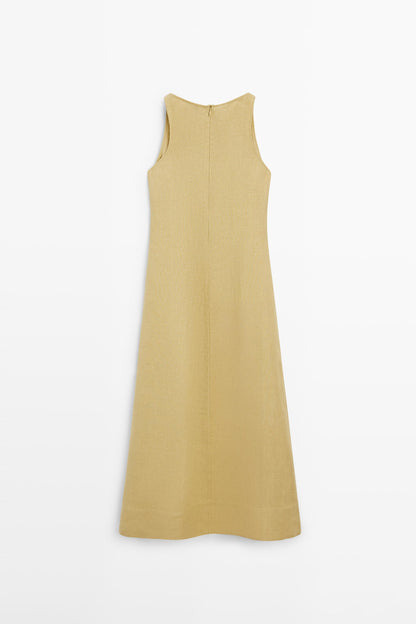 VESTIDO MIDI HALTER LINO