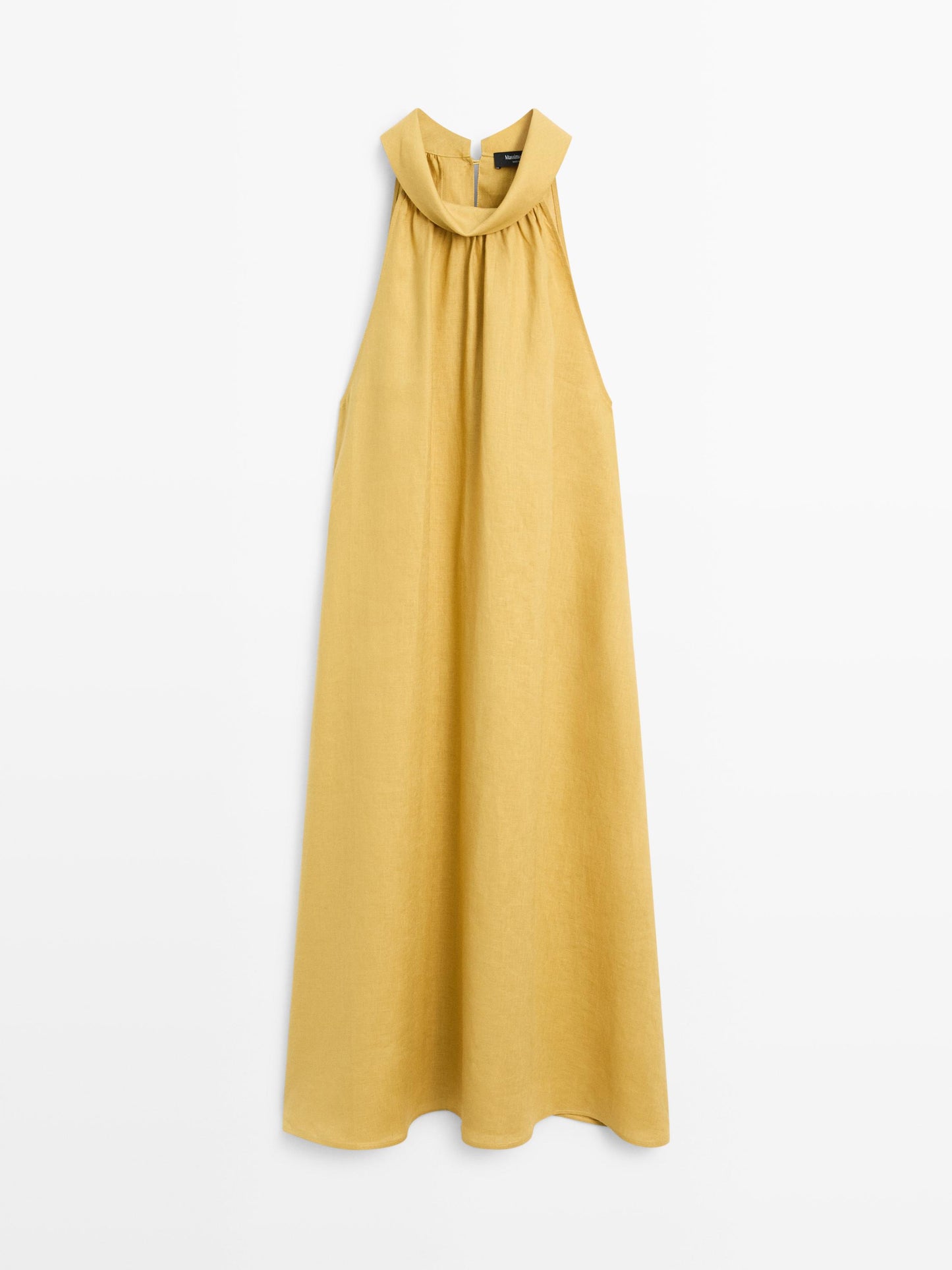 VESTIDO LARGO CUELLO HALTER 100% LINO