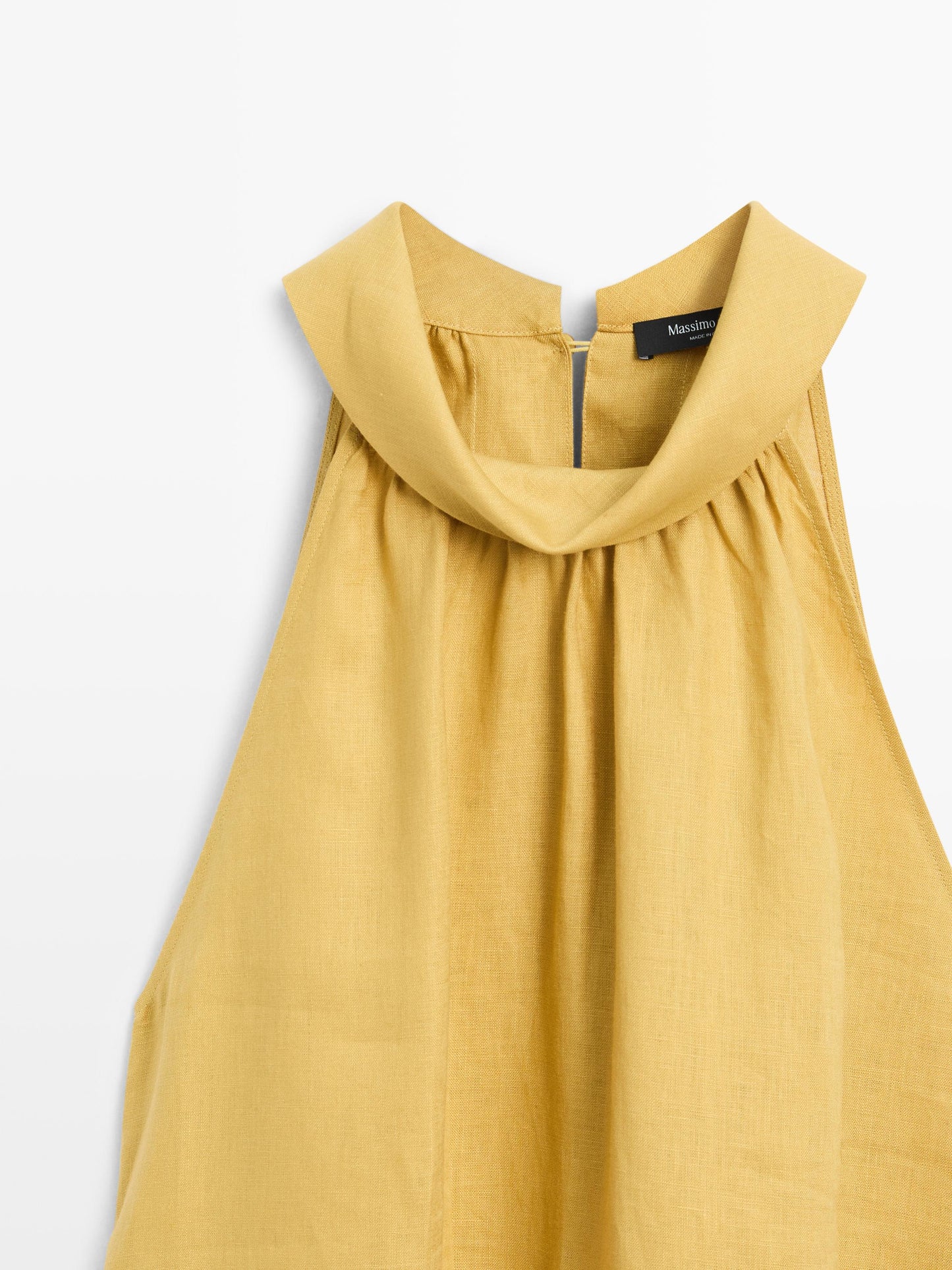 VESTIDO LARGO CUELLO HALTER 100% LINO