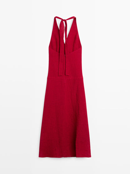 VESTIDO LARGO ESCOTE 100% LINO