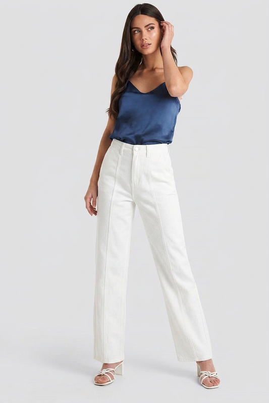 JEANS WIDE LEG DETALLE COSTURAS